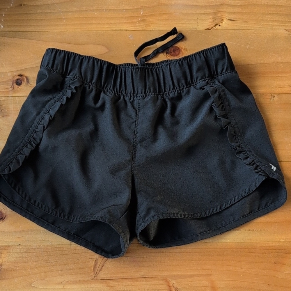 Girls Old Navy Black Athletic Shorts Lightweight Elastic Waist, Quick Dry Materi